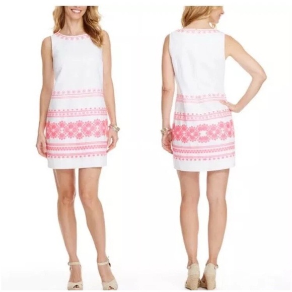 Vineyard Vines line blend nwt White and Pink Dress size 8 - Picture 1 of 7